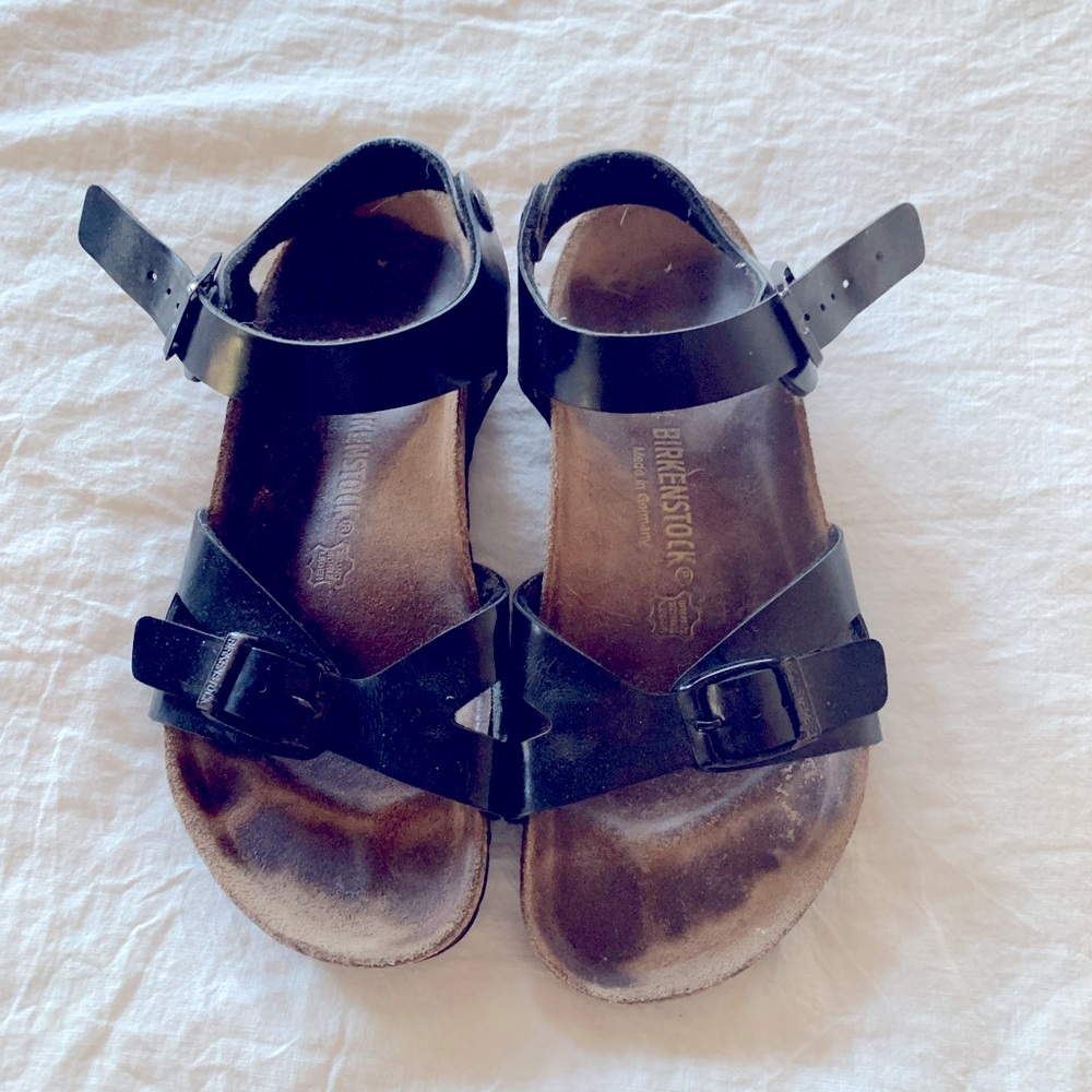 Birkenstock Rio Ankle Strap Sandals. Black Size 34.